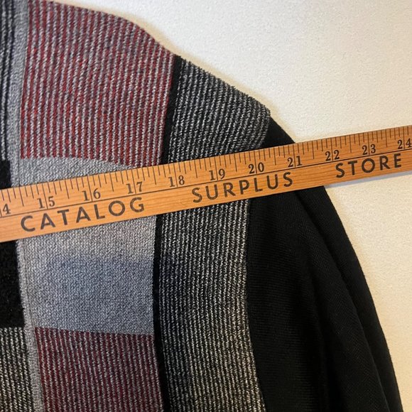 Steve Harvey Knit Sweater Mens Medium 1/4 Zip High Color Geometric Square Silk B - Picture 3 of 8